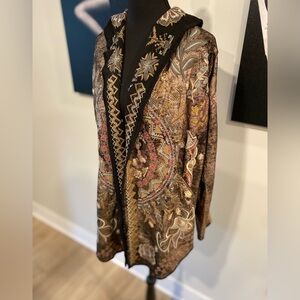 Johnny Was - Biya Metallic Short Cardigan Hoodie
